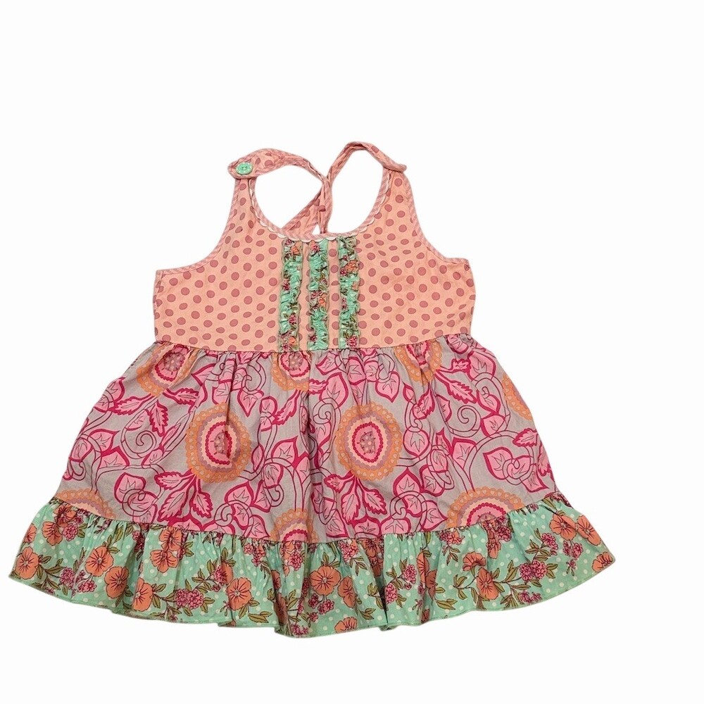 Matilda Jane Ticket Window Tunic Polka Dot Ruffle Multicolor Girls Size 10